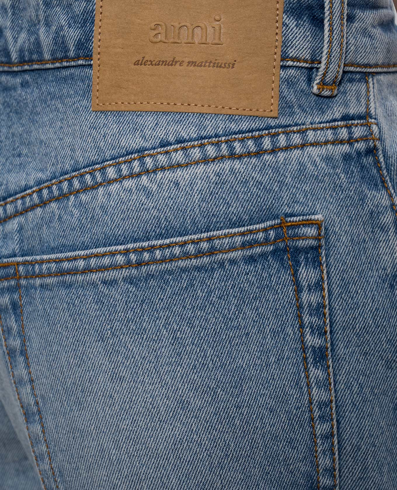 Blue jeans with logo patch Ami Paris 5