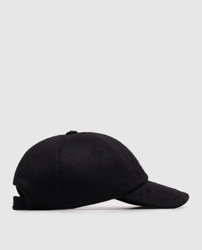 Kiton Black cashmere cap with logo embroidery UCPL022K0216L