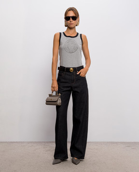 Versace Grey melange T-shirt with print 10260031A18731