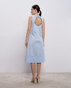 Peserico Blue dress with a monil chain A0271901979