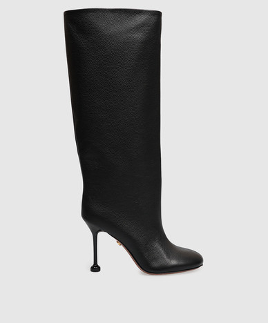 Black leather boots