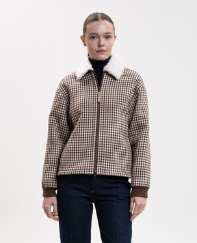 Woolrich Beige checked jacket CFWWOS2035FRUT5486