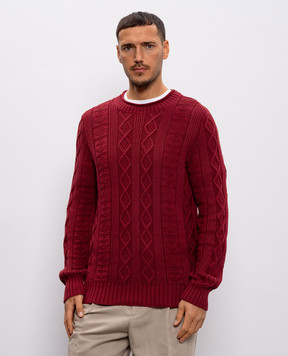 Brunello Cucinelli Burgundy patterned sweater M28505900