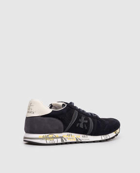 Premiata Eric blue suede sneakers with perforations ERIC