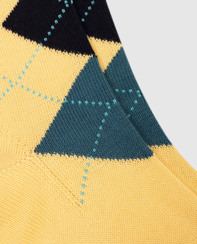 Bresciani Yellow socks with geometric pattern MC014IN0014BR