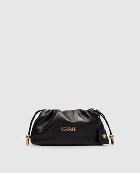 Versace Black leather pouch bag Tag 10216991A13171