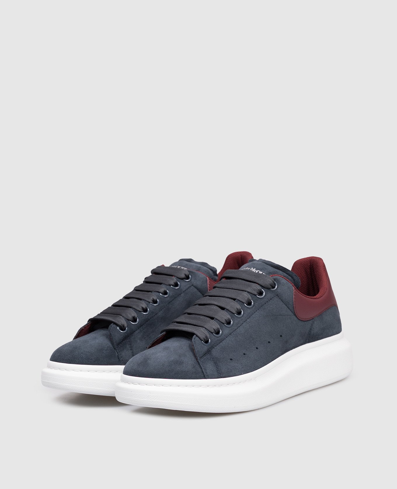 

Blue suede sneakers with logo Alexander McQueen, Navy blue