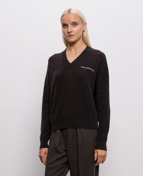 Peserico Brown wool, silk and cashmere pullover A99264F12K09283