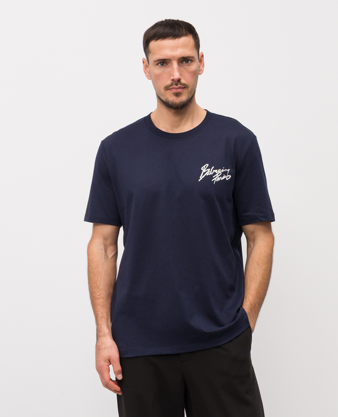 

Blue T-shirt with logo Balmain