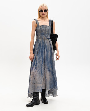 Masnada Blue dress with sash 8055