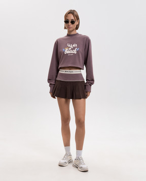 Palm Angels Life's A Beach Purple Sweatshirt PAWBA004FL001