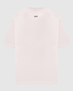 Off-White Pink T-shirt with Paint Arrow logo print 44MAA120S26J00R