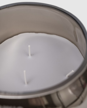 Onno Cape Smoked Grey L candle with Muse scent in a glass candle holder ON510M