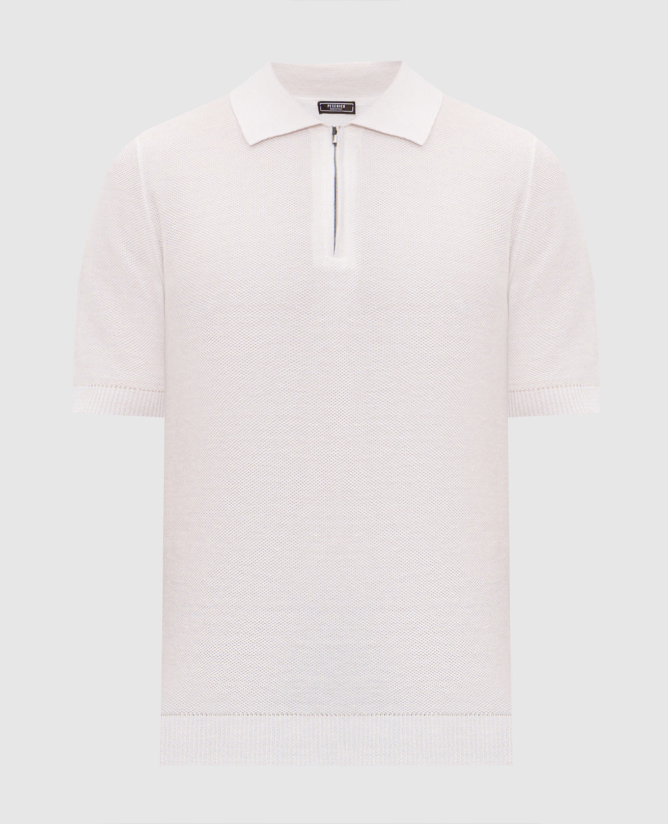 Ivory polo with linen pattern