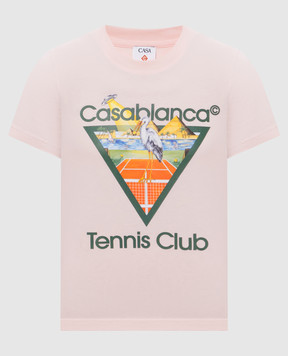 Casablanca Pink Tennis Club T-shirt with logo print WPF26JTS02002