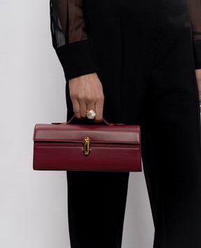 Savette Burgundy leather Symmetry Pochette clutch H01401
