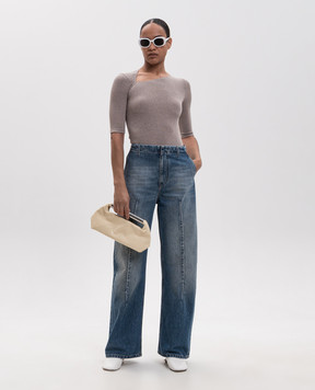 Maison Margiela MM6 Beige ribbed wool top S52NC0361M20122