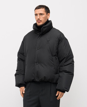 Ami Paris Black down jacket with emblem HJK818PL0039