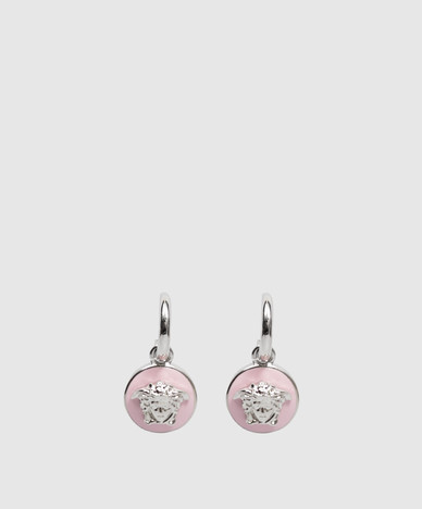 Silver earrings with Medusa emblem