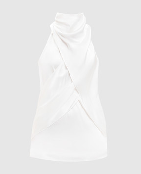 Balmain White silk top GF0AG905SE95