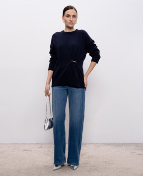 Twinset Blue sweater with logo 261TE3010