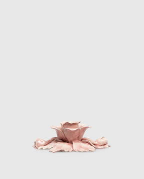 Bitossi Home Pink ceramic rose candlestick EMP00406