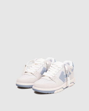 Off-White Out Of Office grey leather sneakers with logo OMIA189F25LEA005