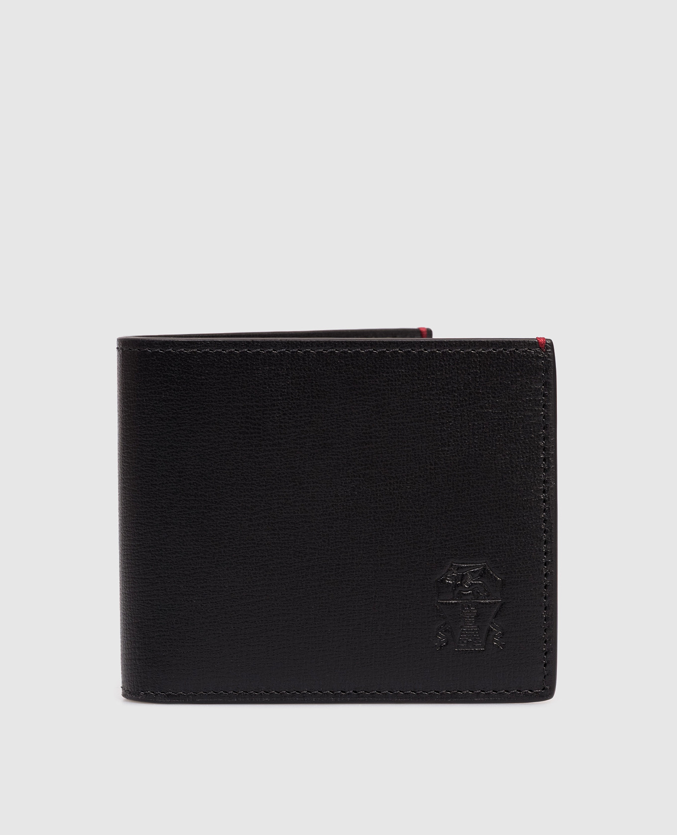

Black leather wallet with embossed logo Brunello Cucinelli