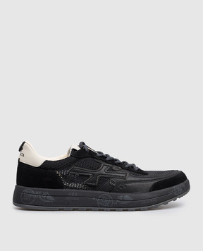Premiata Black NOUS logo print combination sneakers NOUS