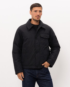 Stone Island Black down jacket with logo patch L2S154100022S0A26