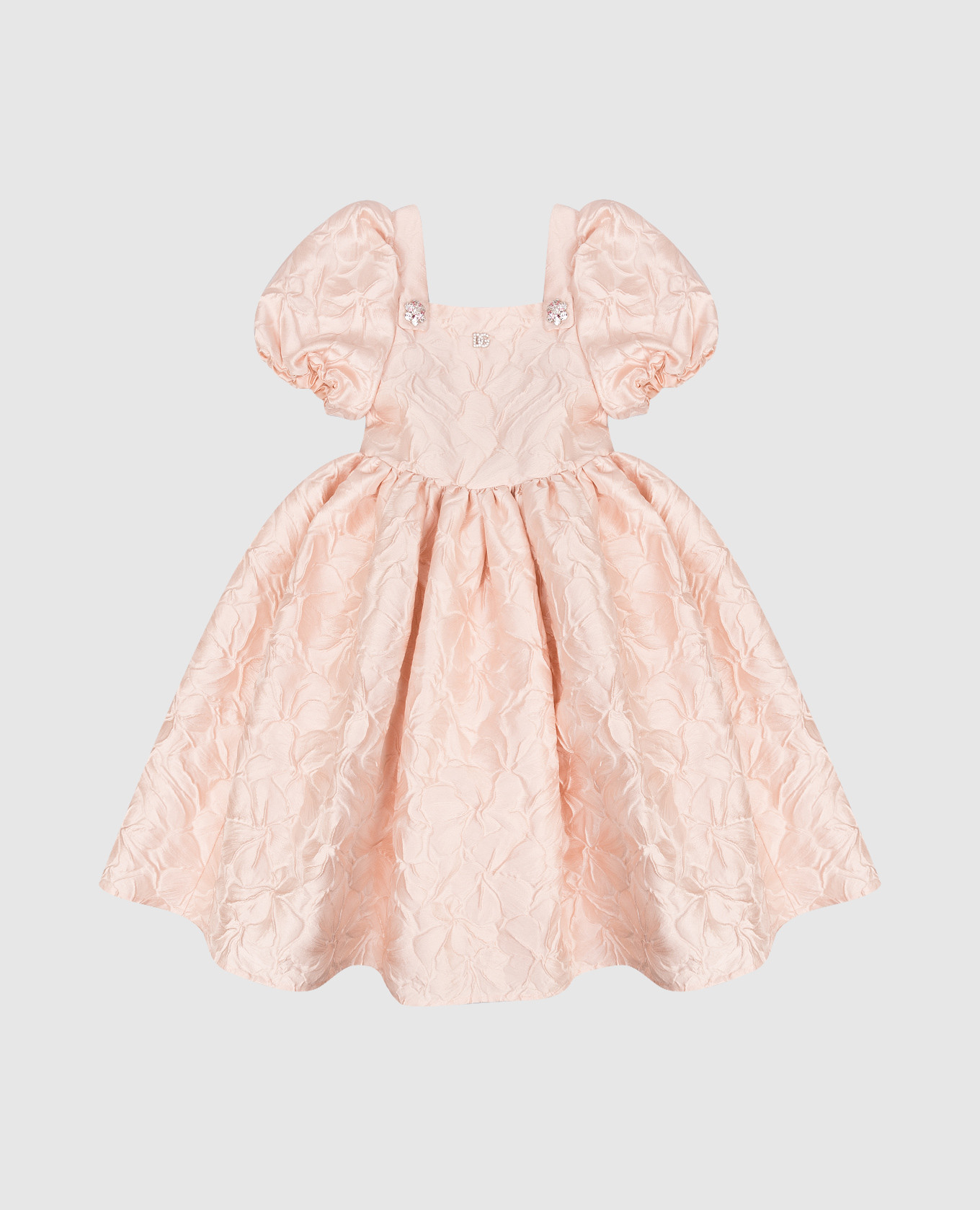 

Children's pink dress with floral-embossed silk Dolce&Gabbana