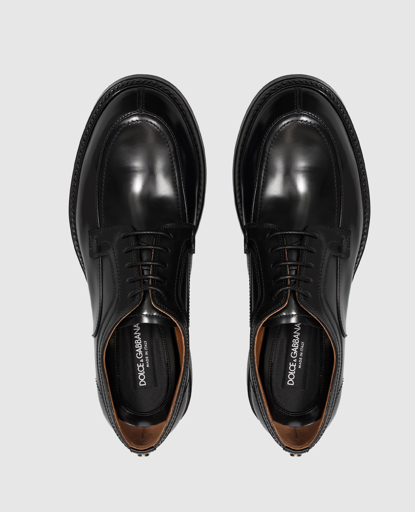 Black leather derby shoes Dolce&Gabbana 4
