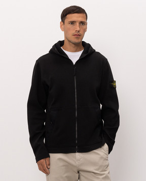 Stone Island Black sports jacket with logo patch L2S156100020S0472