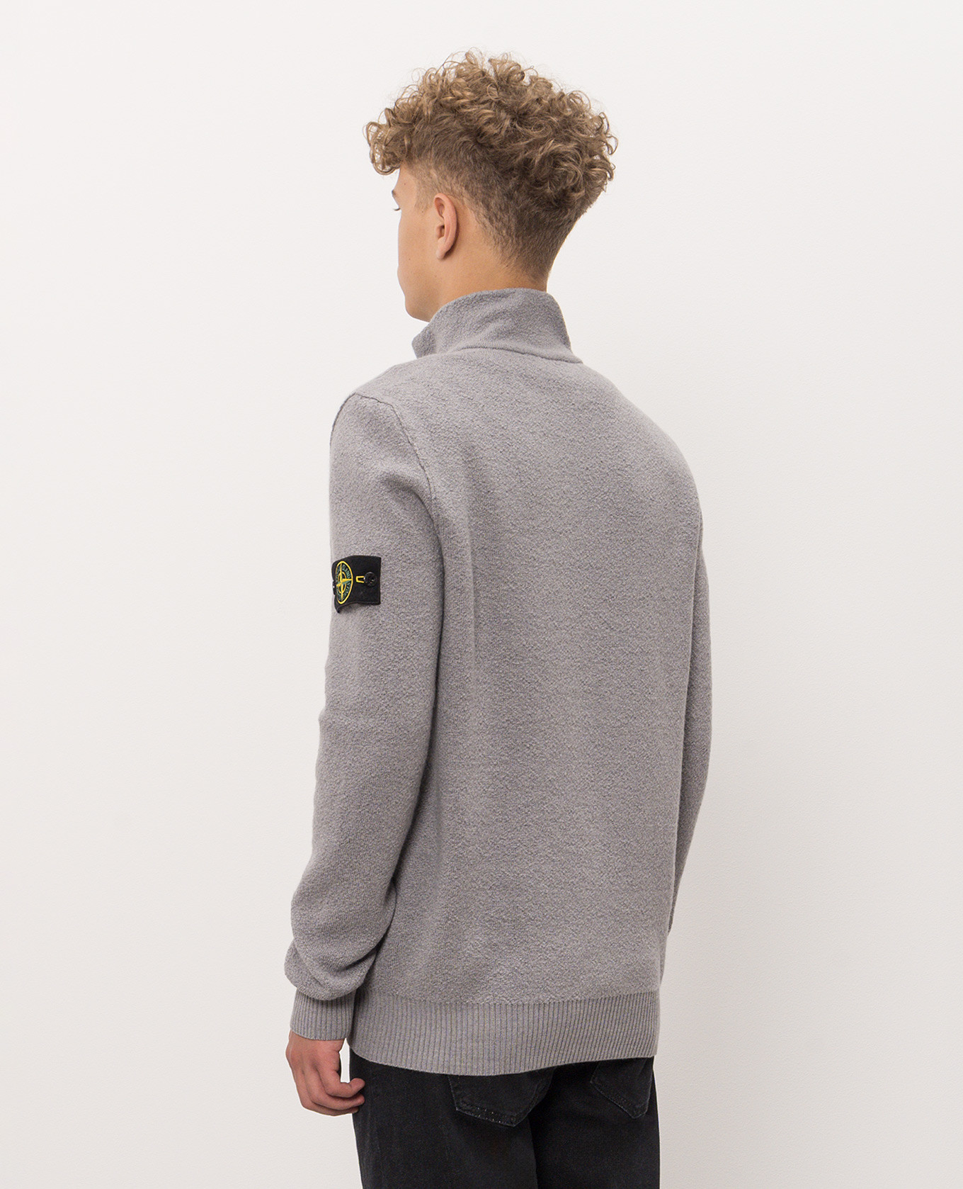 Gray wool cardigan Stone Island 4