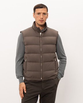 Enrico Mandelli Brown down vest 4T775A519V