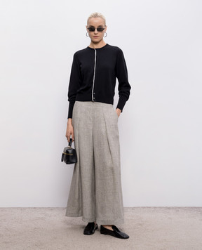 Intoca Black cardigan with contrast stripe 261SUVINCD0402