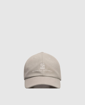 Brunello Cucinelli Green cap with logo embroidery M252D9850