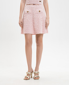 Balmain Pink tweed skirt GF0LBB49KJ89