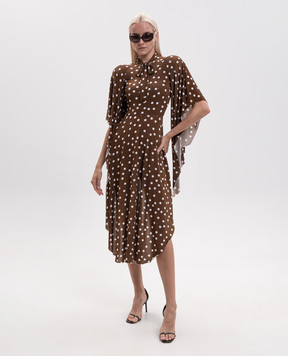 Vetements Brown asymmetrical dress with accent shoulders WH27DR137BR