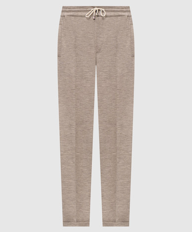 Beige wool pants