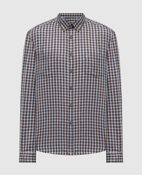 Florentino Brown checkered shirt 225720522852