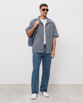 Givenchy Blue checkered shirt BM616J16BG