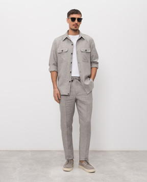 ISAIA Gray linen and wool shirt OSH00992297