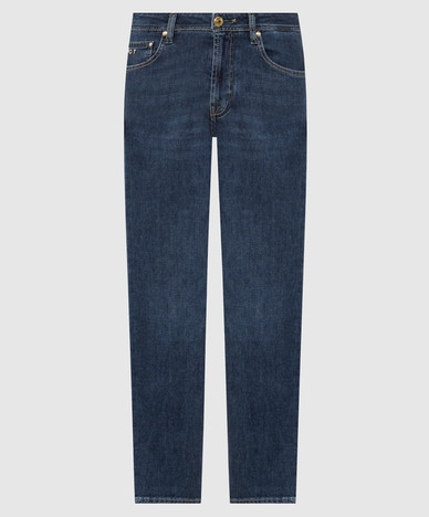 MICHELANGELO blue jeans with logo patch