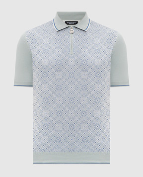 Stefano Ricci Green polo with silk in geometric pattern K616461P31F26223