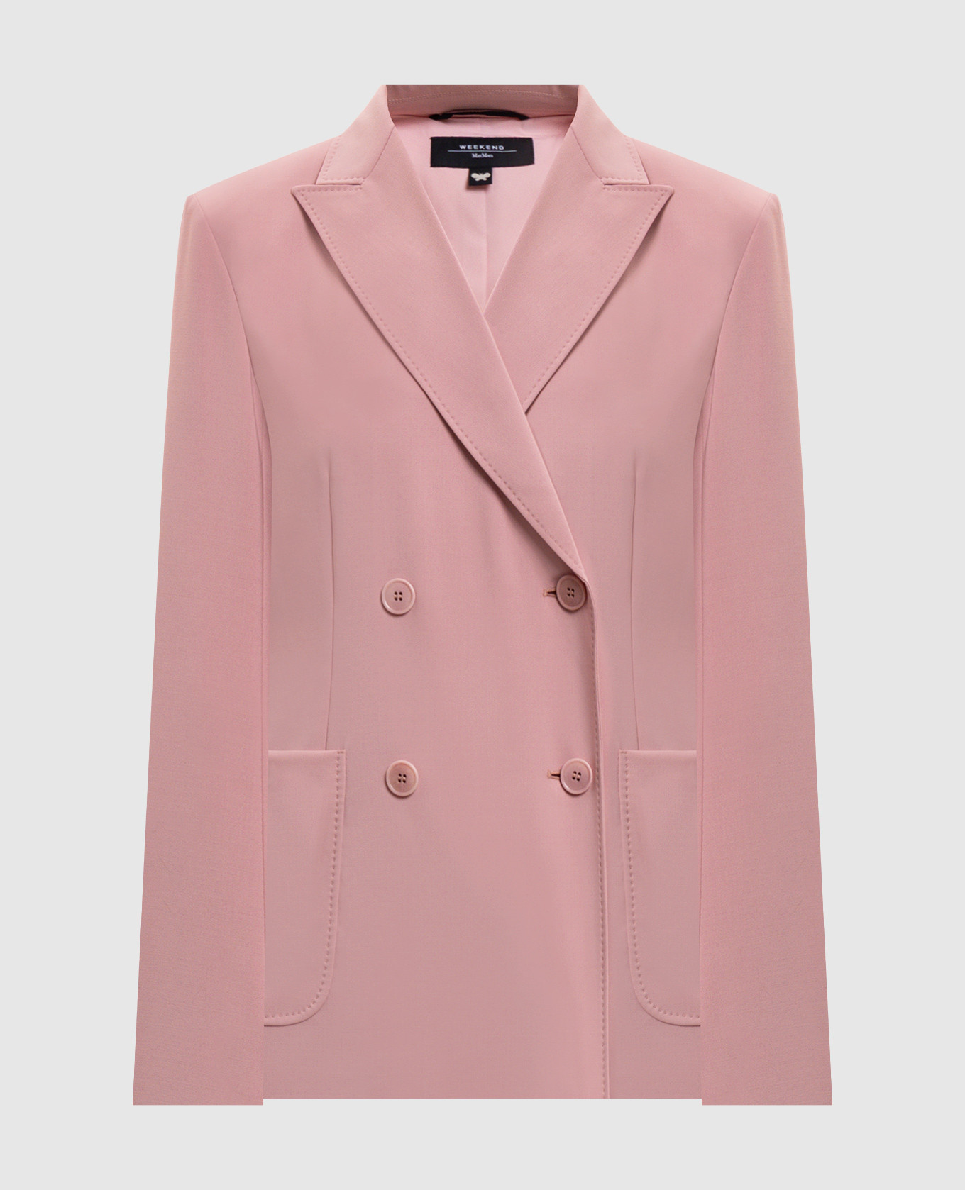 Pink double-breasted ZINNIA wool jacket