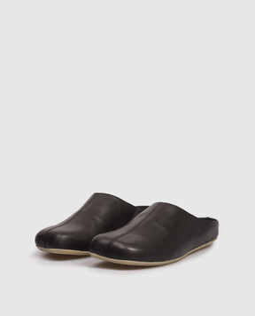 Maison Margiela MM6 Children's black leather mules 824023638
