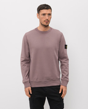 Stone Island Purple sweatshirt with logo patch L1S156100060S0051