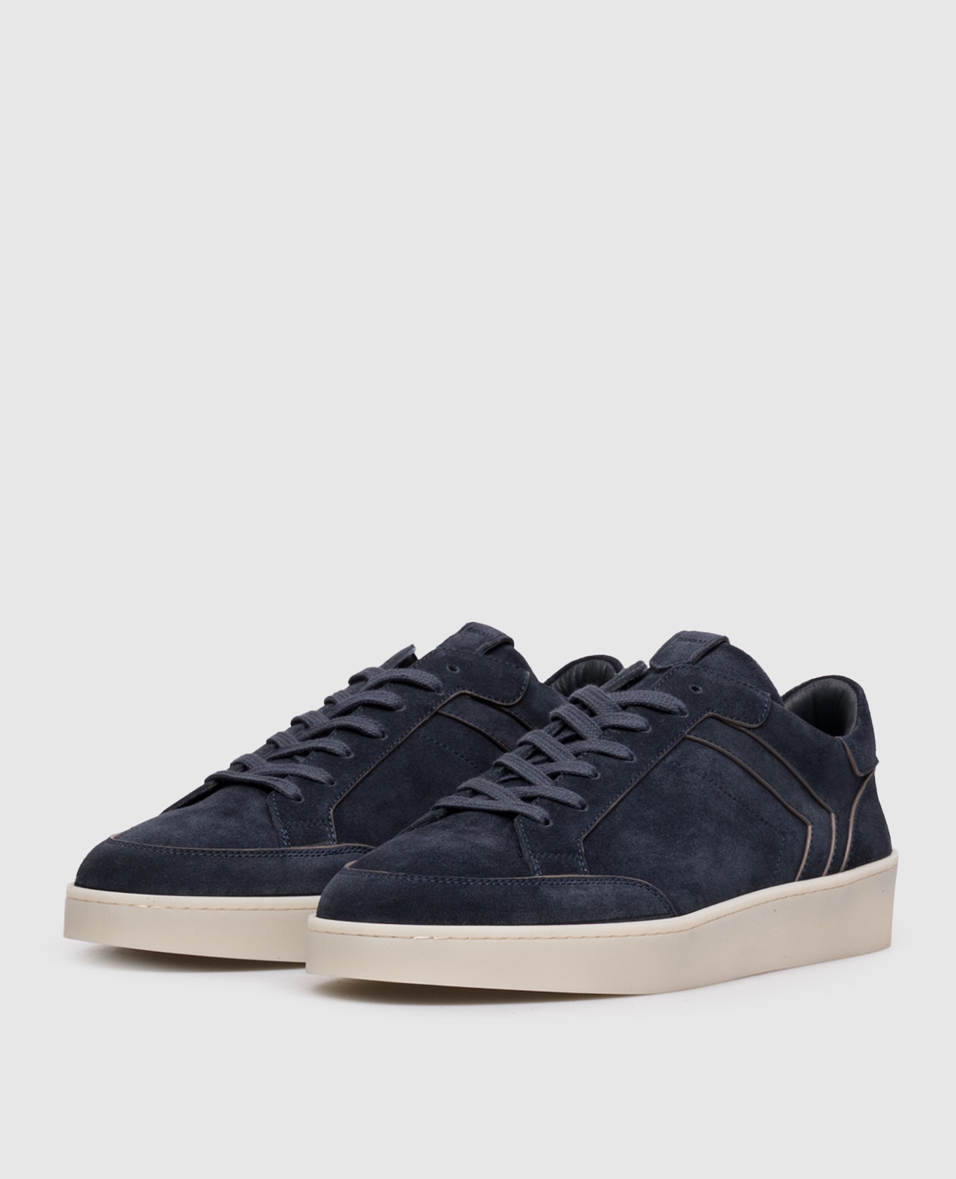 Blue suede sneakers Canali 2