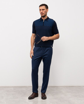 Stefano Ricci Blue polo with silk K818109P31F26175